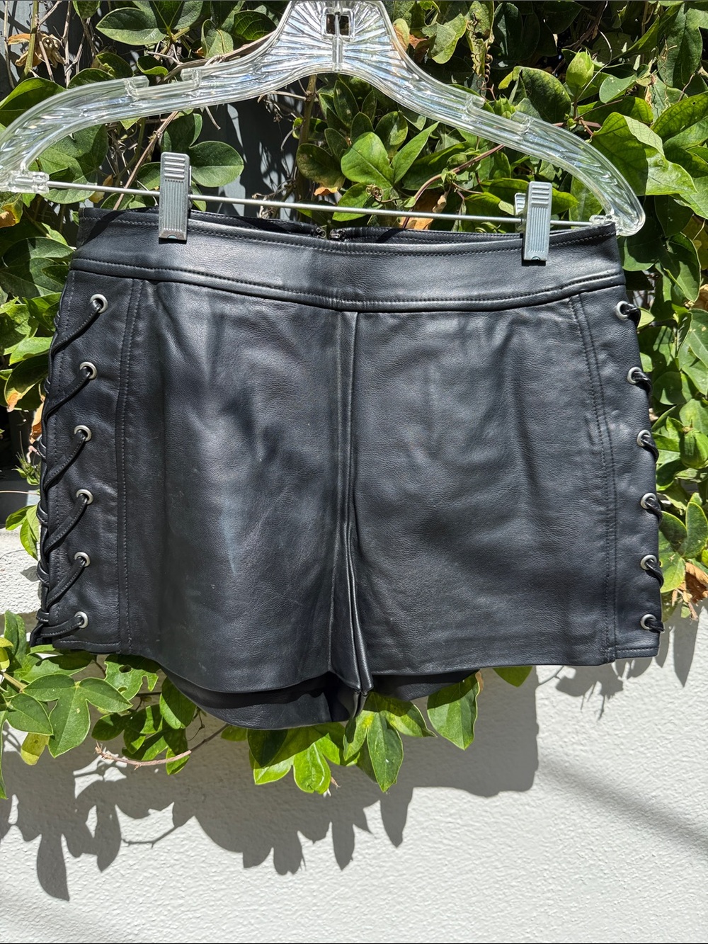 Guess Black Vegan Leather Shorts